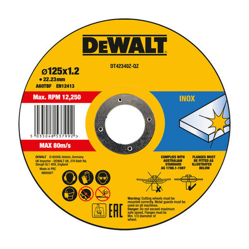 Tarcza do cięcia stali nierdzewnej DeWalt 125 mm DT42340Z-QZ