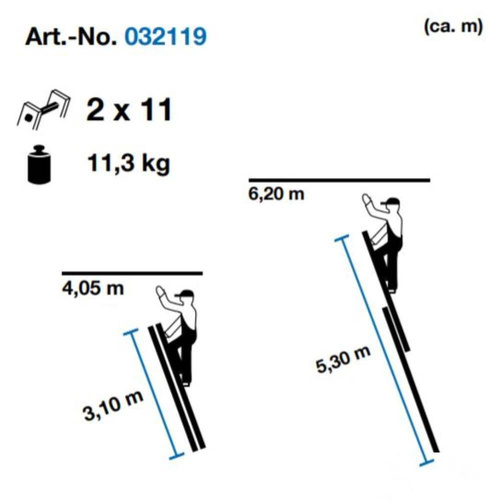Drabina wielofunkcyjna 2x11 wysokość robocza 6,2m KRAUSE 32119