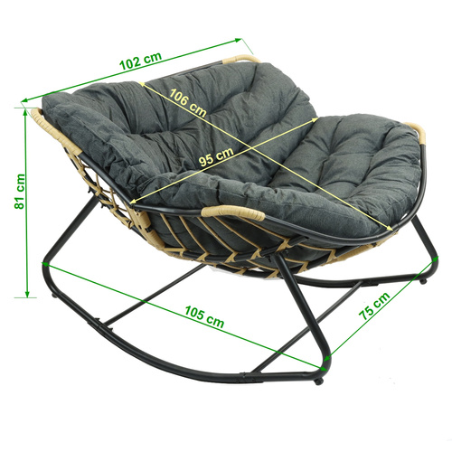 Fotel bujany Belivio NUVIO Dark Grey