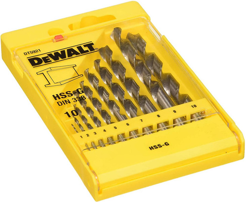 10 częściowy zestaw wierteł do metalu Dewalt DT5921