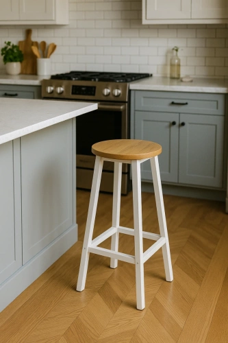 Stołek barowy Belivio TONO WHITE ROYAL OAK