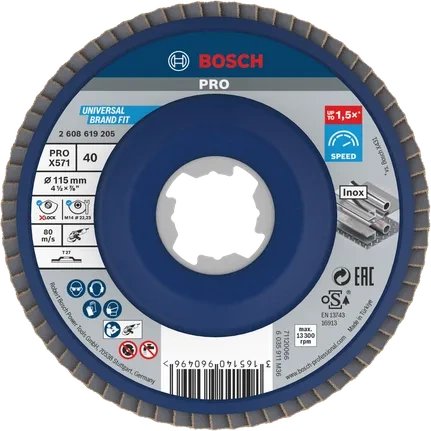 Tarcza listkowa Bosch PRO X571, prosta, 115 mm, G40, X-Lock 2608619205