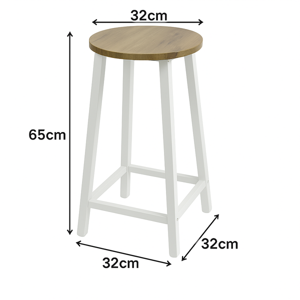 Stołek barowy Belivio TONO WHITE ROYAL OAK