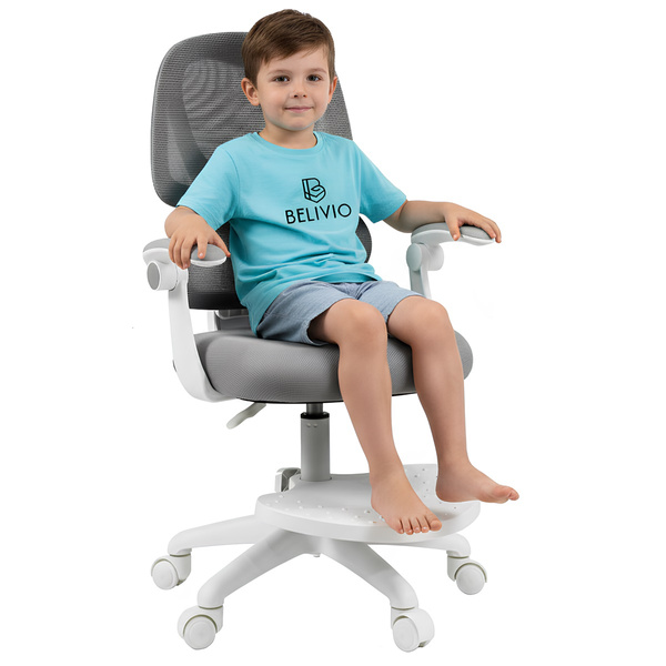 Fotel obrotowy Belivio OSKAR szary