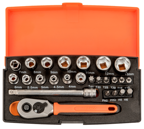 Zestaw kluczy nasadowych Bahco SL25 25 el.