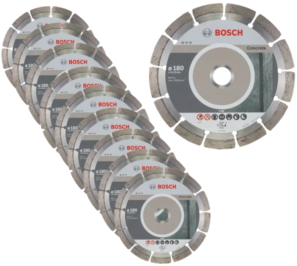 Zestaw 10 szt. tarcz diamentowych do betonu Bosch 2608603242