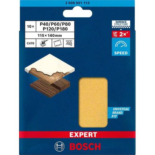 Papier ścierny Bosch EXPERT C470 115x140mm P40 P60 P80 P120 P180 10szt.