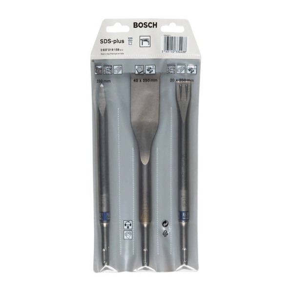 Zestaw 3 dłut do młotów SDS plus 0/20/40 mm Bosch 2607019159 