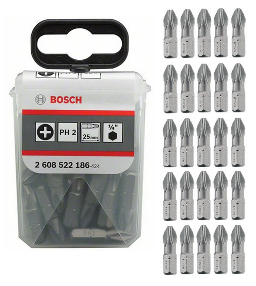 Zestaw 25 szt. bitów PH2 Bosch 2608522186
