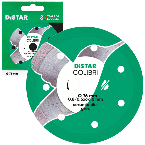 Tarcza diamentowa do cięcia płytek 76x10 mm Distar 11139053029