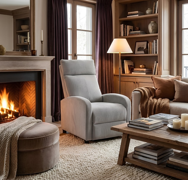 Fotel rozkładany Belivio TORINO szary sztruks