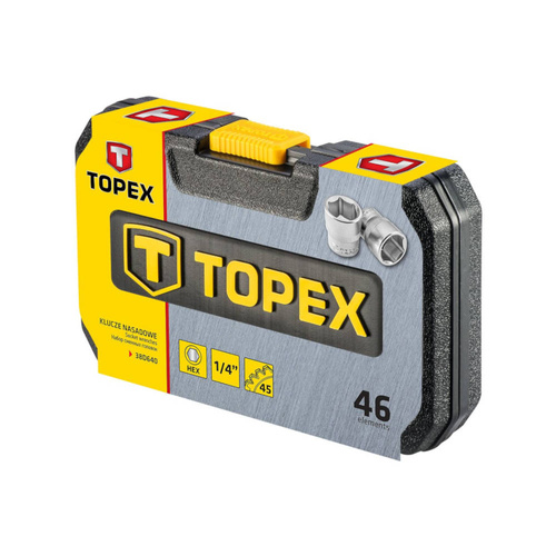 Klucze nasadowe Topex 1/4'' zestaw 46szt. 38D640