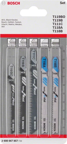 Zestaw 5 szt. brzeszczotów do wyrzynarek Bosch 2608667857