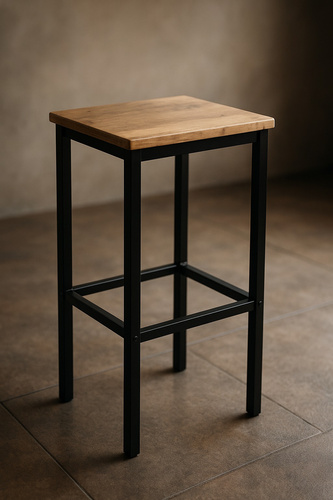 Stołek barowy Belivio PAX BLACK ROYAL OAK