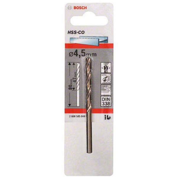 Wiertło do metalu Bosch 2608585849 HSS-Co 4,5x47x80mm