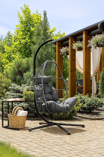 Fotel wiszący Belivio FLORES grafitowy