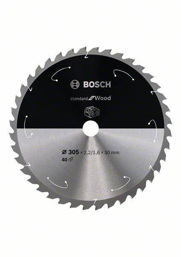 Ostrze do piły tarczowej bezprzewodowej Standard for Wood 305 x 2,2 / 1,6 x 30 T40 Bosch 2608837741