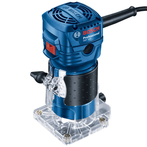 Frezarka górnowrzecionowa Bosch GKF 550 + zestaw frezów HIKOKI