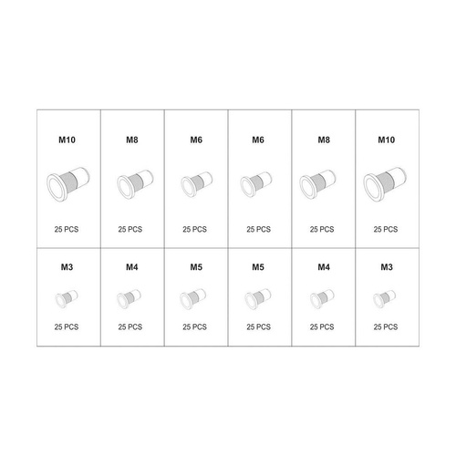 Zestaw nitonakrętek Yato YT-36480 - zestaw 300 sztuk