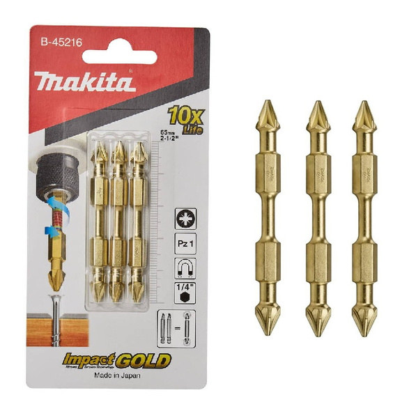 Zestaw 3 szt. bitów dwustronnych PZ1 Makita B-45216