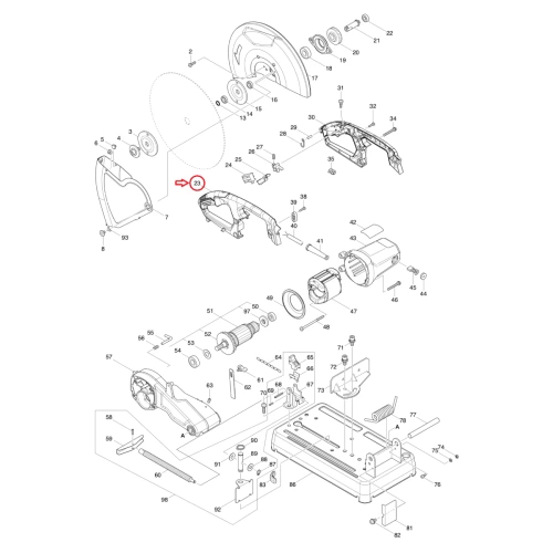 Rękojeść R+L do M2401 Makita 183E47-0
