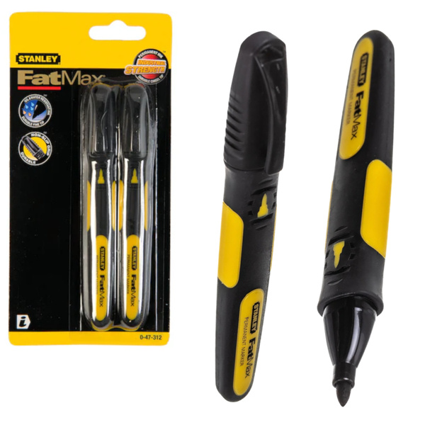 Zestaw 2 sztuk markerów czarnych Stanley Fatmax 0-47-312