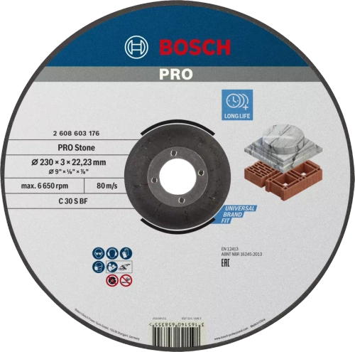 Tarcza do cięcia kamienia 230x22,23 mm Bosch 2608603176