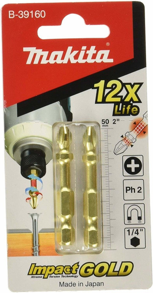 Zestaw końcówek wkrętakowych PH2 Makita Impact Gold B-39160