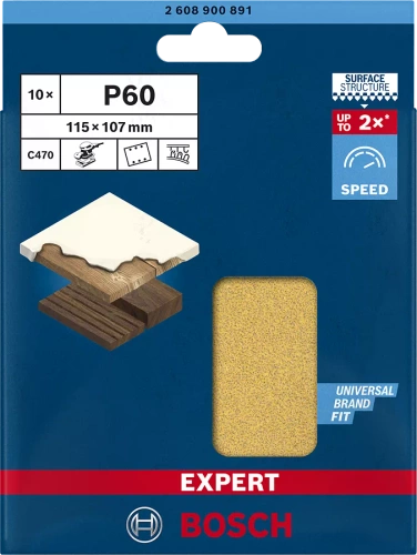 Papier ścierny Bosch Expert C470 2608900891, 115x107 mm, G 60, 10 szt.