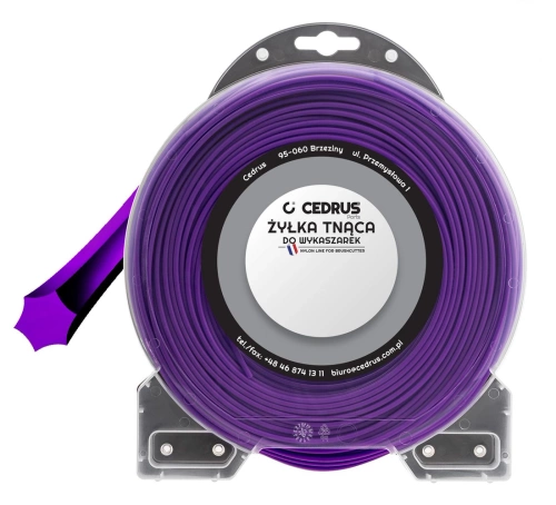 Żyłka tnąca 3.0/55 m gwiazdka fioletowa Cedrus DBPLCEDB01/26HL