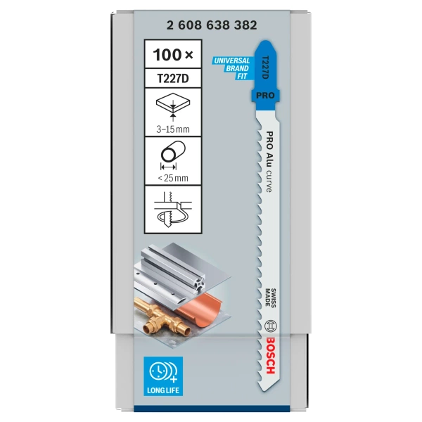 Zestaw 100 szt. brzeszczotów do wyrzynarek Bosch PRO Alu Curve T227D (2608638382)