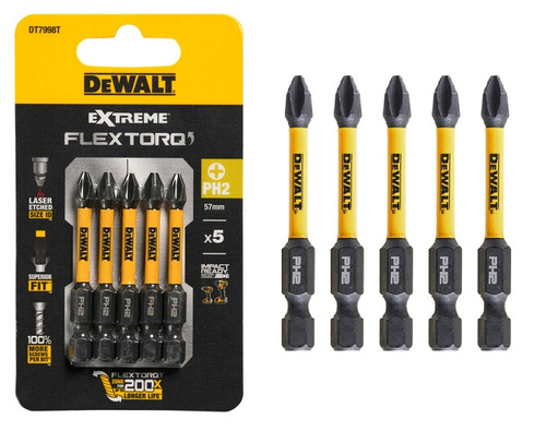 Zestaw 5 szt. bitów PH2 57 mm DeWALT DT7998T