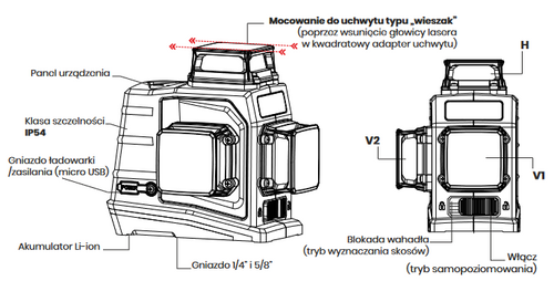 Laser krzyżowy Pro LK-360.3DG
