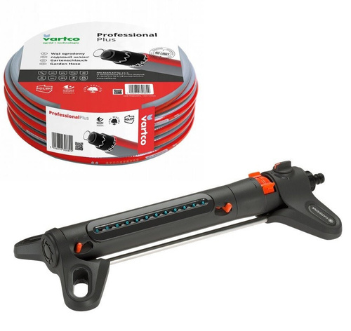 Zraszacz wahadłowy Gardena AquaZoom S z wężem ogrodowym Vartco 1/2" o długości 30 metrów