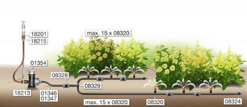 Dysza zraszająca końcowa do małych powierzchni 13 mm (1/2"), 10 szt. Micro-Drip-System GARDENA 08320-29