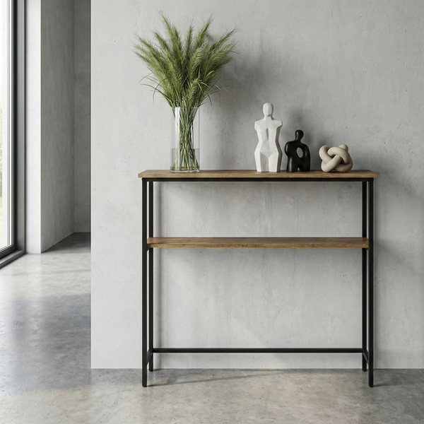 Konsola do przedpokoju / stolik za kanapę Belivio SOFIA Black Royal Oak