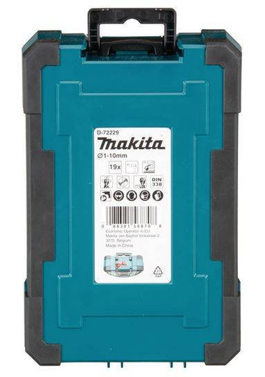 Zestaw wierteł HSS-TIN 1-10mm 19szt 10KPL D-72229-10 Makita