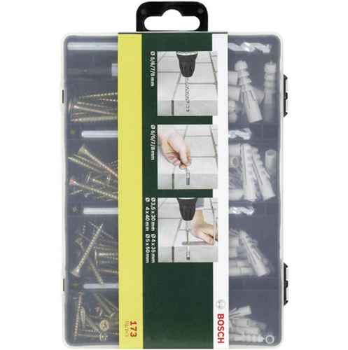 173-elementowy „zestaw mocujący” SDS plus Bosch 2607017163