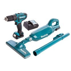 Makita CLX214X1 zestaw akumulatorowa wiertarko-wkrętarka udarowa HP331D + odkurzacz CL106FD 