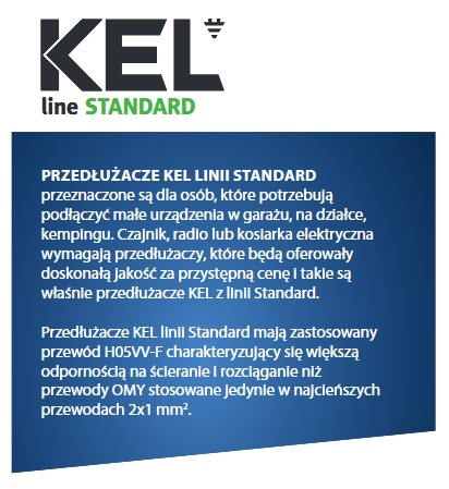 Przedłużacz bębnowy KEL W-97045, 25M/3X1,5