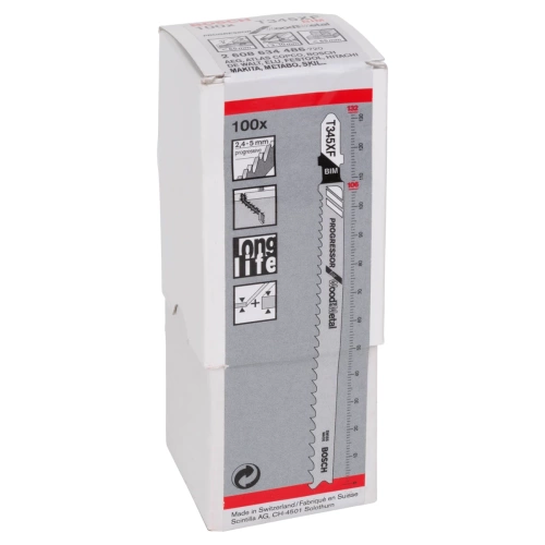 Zestaw 100 szt. brzeszczotów do wyrzynarek Bosch PRO Multi Material thick and thin T345XF, 132 mm 2608634486