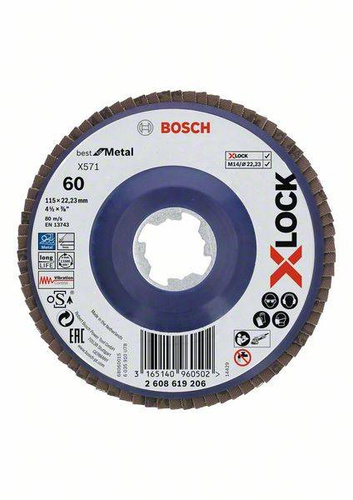 Tarcza listkowa X571 Best for Metal X-LOCK, wersja prosta 115x22,23x60 Bosch 2608619206