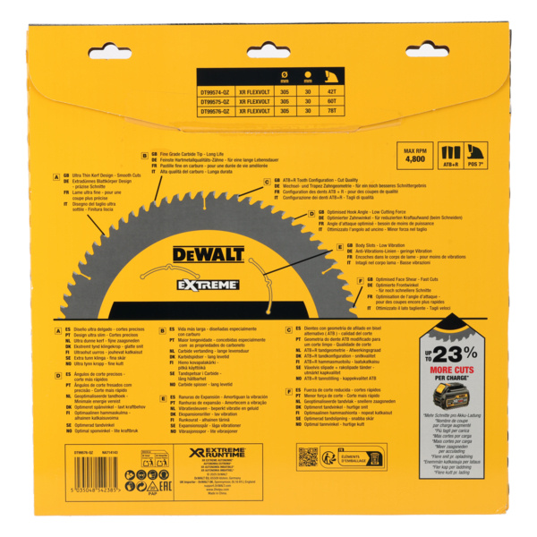 Tarcza tnąca do cięcia drewna 305x30mm 72Z Dewalt DT99576-QZ
