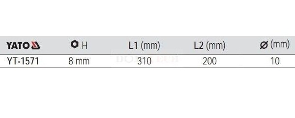Yato YT-1571 Klucz nasadowy typu T 8 mm