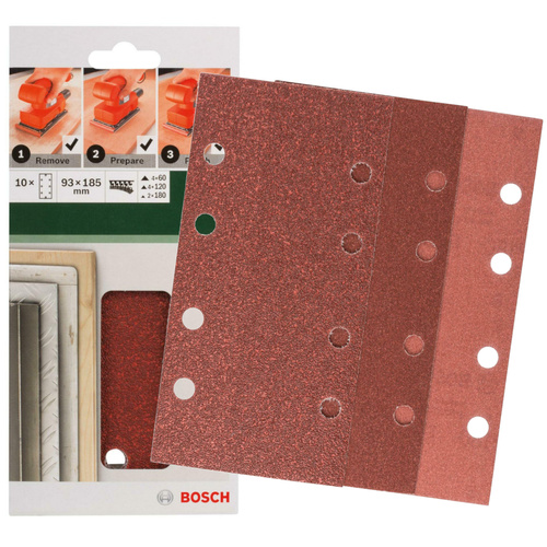Papier ścierny Bosch 93x185mm P60/120/180 10 szt. 2609256A93