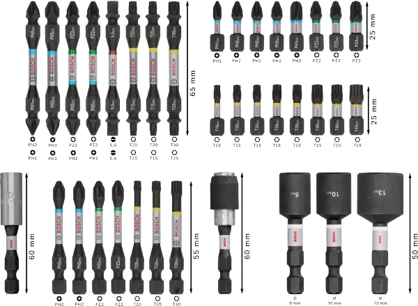 Zestaw bitów Pro Impact Bosch 2608522517
