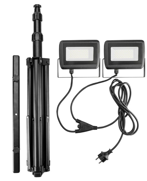 Reflektor podwójny 2x50W SMD LED 9000LM na statywie 1.8m NEO TOOLS 99-062