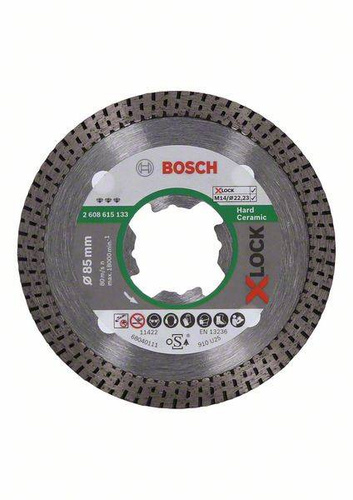 Diamentowa tarcza tnąca Best for Hard Ceramic z systemem X-LOCK, 85x22,23x1,4x7 Bosch 2608615133