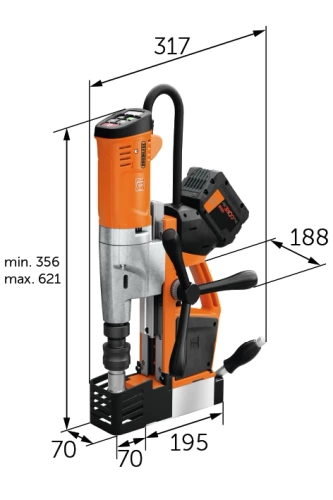 Wiertarka magnetyczna Fein AKBU 35 PMQW 18 V AS Set (71700464000)