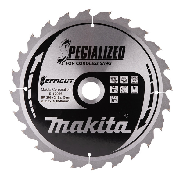 Tarcza tnąca do drewna 270 x 30 mm, 24Z Makita E-12946